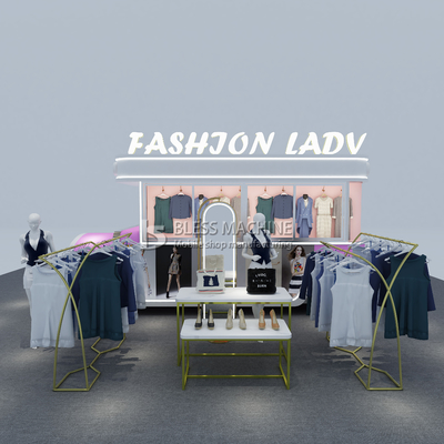 Customized Lenght 1500kg Mobile Women's Wear Clothing Van Truck Trailer Cart for Outlet