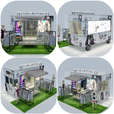 Customized Lenght 1500kg Mobile Women's Wear Clothing Van Truck Trailer Cart for Outlet