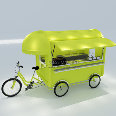 Multipurpose Mobile Fast Food Snack Beverage Pedal Bicycle Tricycle for Snack Food 2022