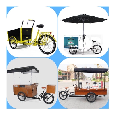 2022 Outlet Multipurpose Mobile Fast Food Snack Beverage Drinks Pedal Bicycle Tricycle