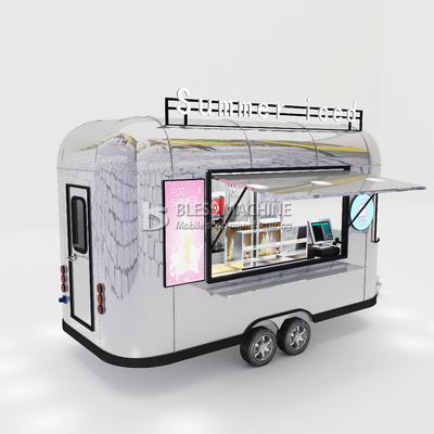 Outlet Mobile Ice Cream Beverage Food Snack Van Trailer Boutique with 1000kg Capacity