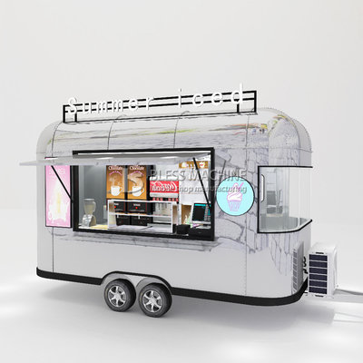 Outlet Mobile Ice Cream Beverage Food Snack Van Trailer Boutique with 1000kg Capacity
