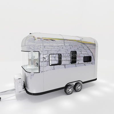 Outlet Mobile Ice Cream Beverage Food Snack Van Trailer Boutique with 1000kg Capacity