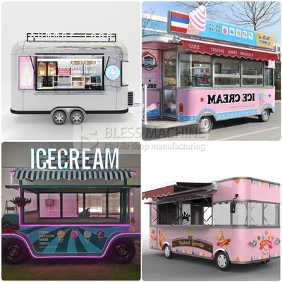 1000kg Electric Mobile Ice Cream Cold Drink Coffee Milky Tea Van Truck for Summer Iced
