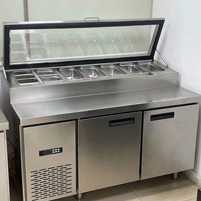Single Door Super Performance Salad Bar Pizza Prep Table Refrigerator with Low Investment