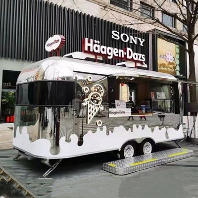 Stainless Steel Fast Food Snack Beverage Beer Drink Ice Cream Coffee Milk Tea Trailer Bar Cart
