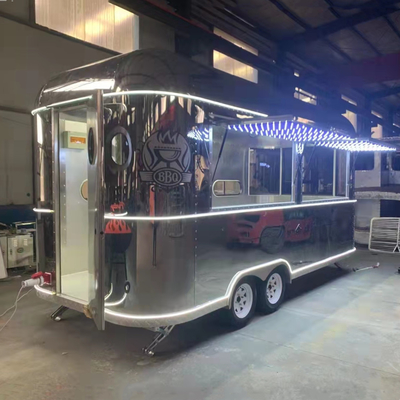 Stainless Steel Fast Food Snack Beverage Beer Drink Ice Cream Coffee Milk Tea Trailer Bar Cart