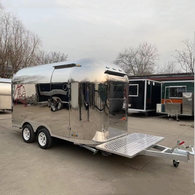 Stainless Steel Fast Food Snack Beverage Beer Drink Ice Cream Coffee Milk Tea Trailer Bar Cart