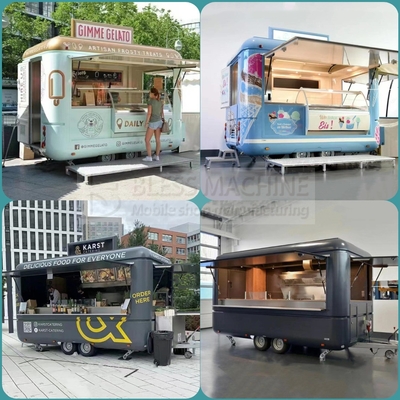 Stainless Steel Fast Food Snack Beverage Beer Drink Ice Cream Coffee Milk Tea Trailer Bar Cart