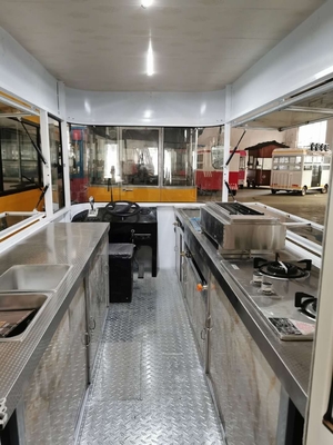 Low Investment Silver Commercial Mobile Food Trailer with Multifunctional Features