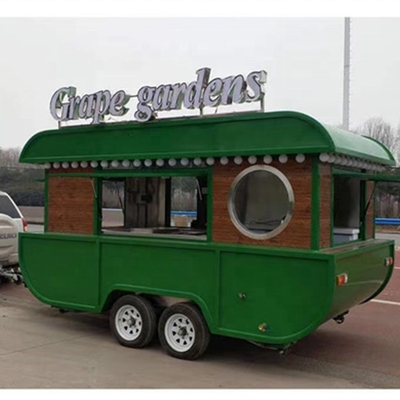 Multifunctional Silver 304 Stainless Steel Mobile Electric Food Truck for Popular Snack Sales