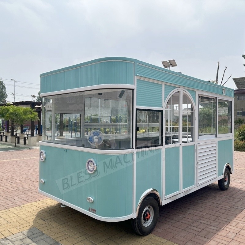Street Mobile Mini HotDog Ice Cream Fast Food Cart Trailer with Wheels Small Food Truck