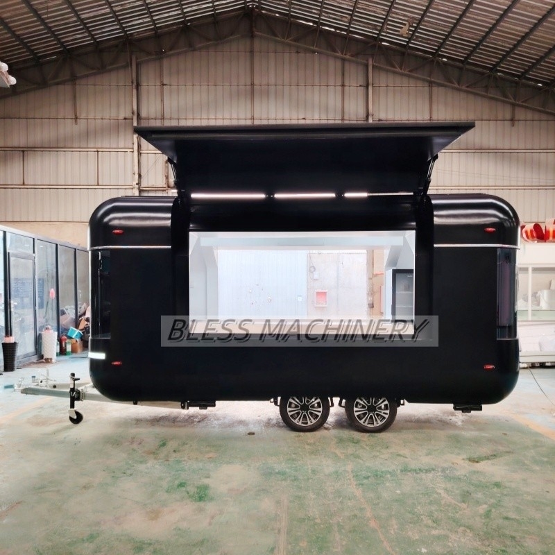 Concession Fast Food Trailer With Deep Fryer And Ice Cream Machine For Printing Shops