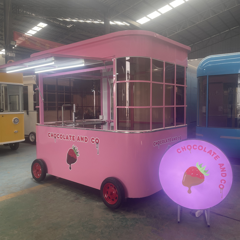 Mobile Coffee Milk Tea Soybean Milk Fresh Juice Vegetable Fruit Salad Car Trolley with 1
