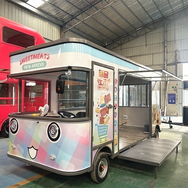 Outdoor Food Kiosk Cart with L420.00cm*W180.00cm*H230.00cm Dimensions and CE Approval