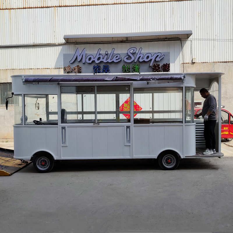 500*180*235cm Electric Mobile Fried Chicken Combo Cart with Coffee and Cola Beverage