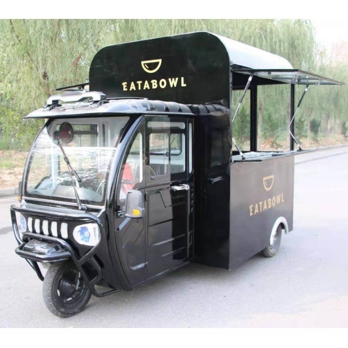 Three-Wheel Dining Cart for Serving Snacks Milk Tea Cold Drinks Fried String and More