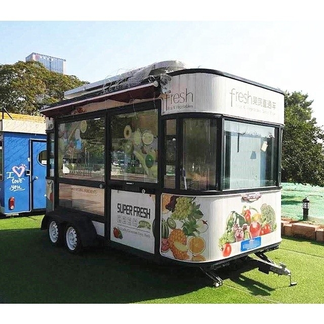 Customized Mobile BBQ Pizza Ice-Cream Coffee Food Trailer for Fruit Processing Plant