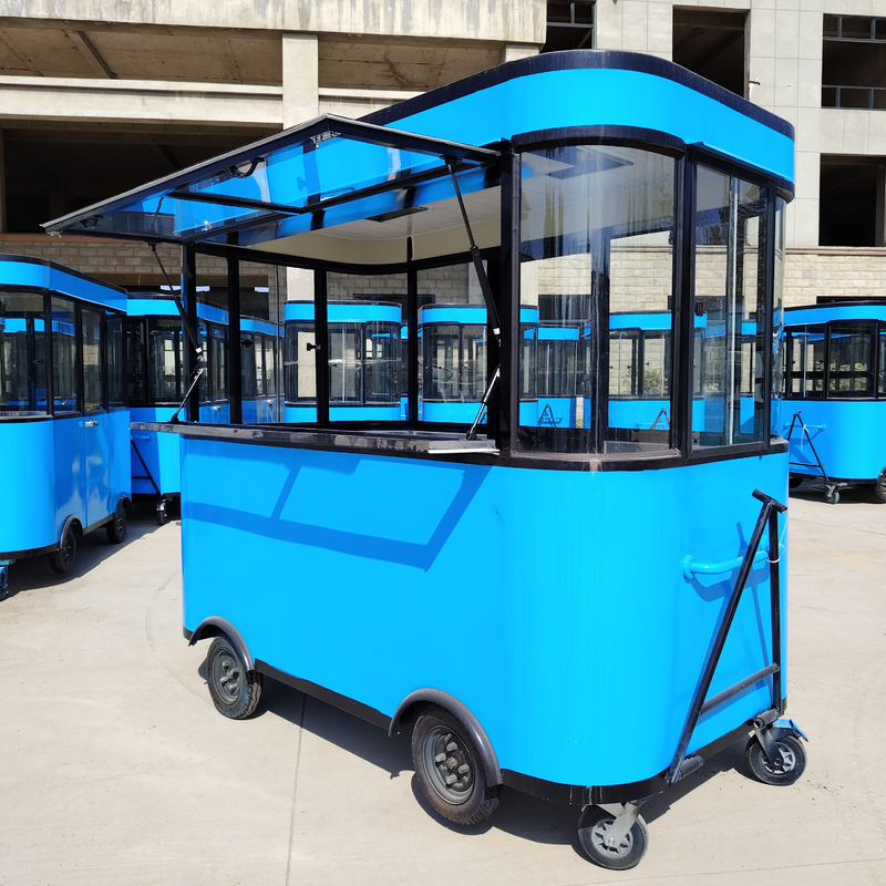 Outlet Mobile Fast Food Cart for Snacks Beverages Ice Cream Coffee Milk Tea and Fruit Juice