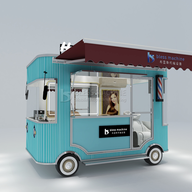 Electric Mobile Hair Cut Salon Barber Shop Style Design Van Truck Trailer Cart for 2023