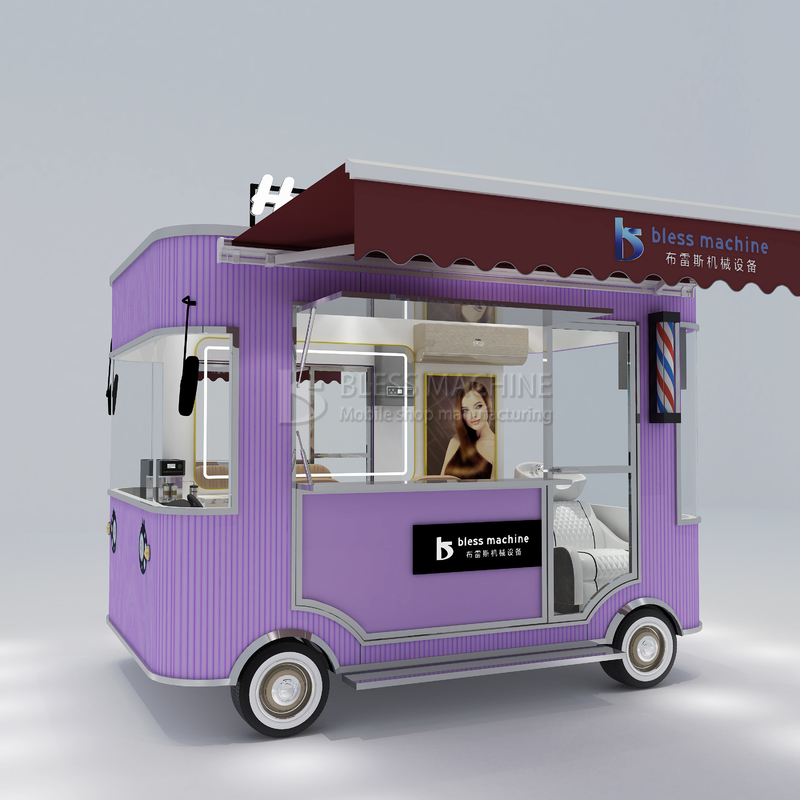 Electric Mobile Hair Cut Salon Barber Shop Style Design Van Truck Trailer Cart for Farms