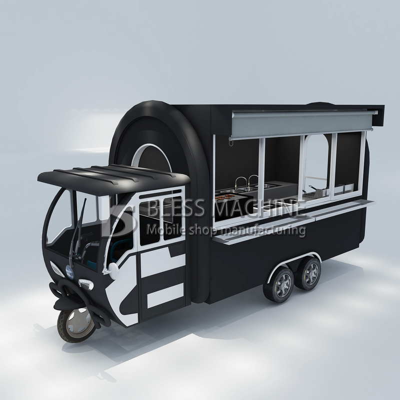 Customized 1.5KW-4.5kw Three Wheels Electric Scooter Food Cart Tuk Tuk Mobile Kitchen Tricycle