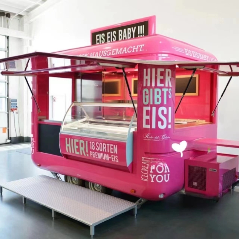 Hotdog Cart Ice Cream Beer Bar and Soft Drinks Mobile  Food Truck 600KG to 1400KG