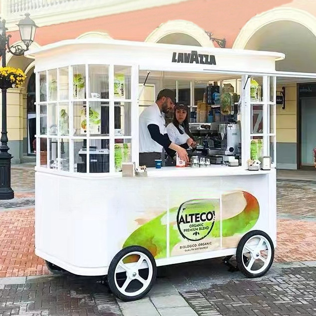 Fresh Juice and Vegetable Fruit Salad Car Trolley for Mobile Shop 2500mm*1600mm*2350mm