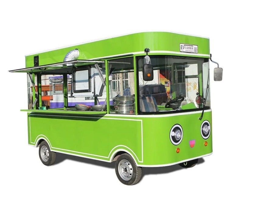 Outdoor Fast Food Carts Crepe Food Truck with Snack Mobile Kitchen Cooking Equipments