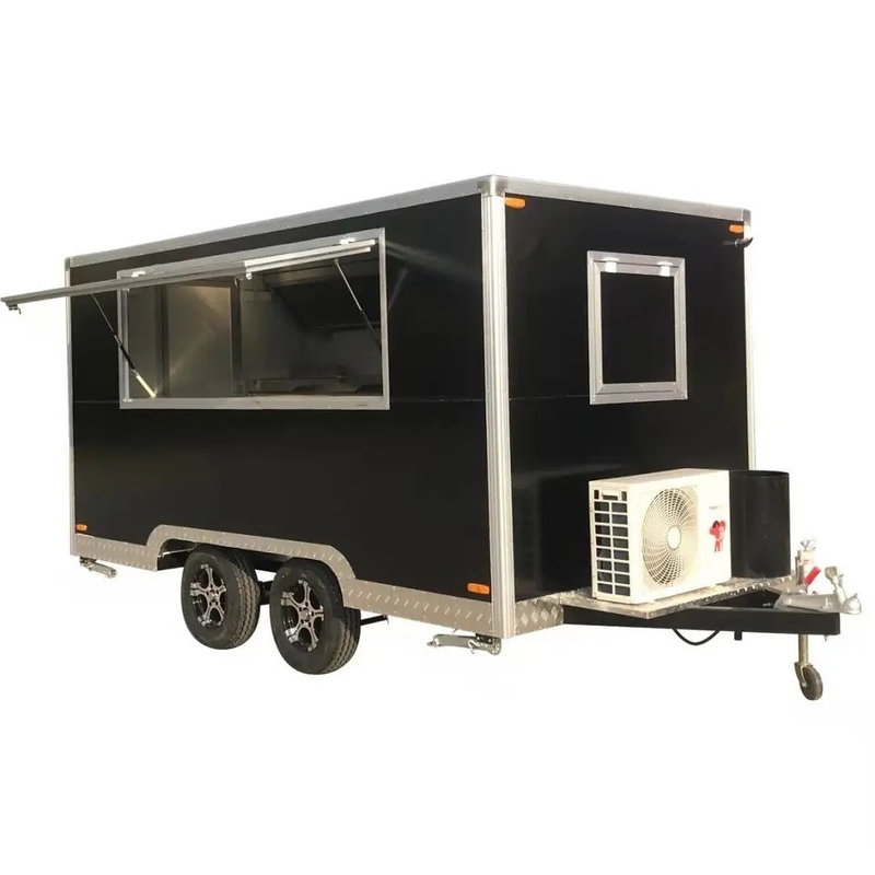 110v/220v Meat Processing Plants Drivable Crepe Trailer Food Truck Cafe with Full Kitchen