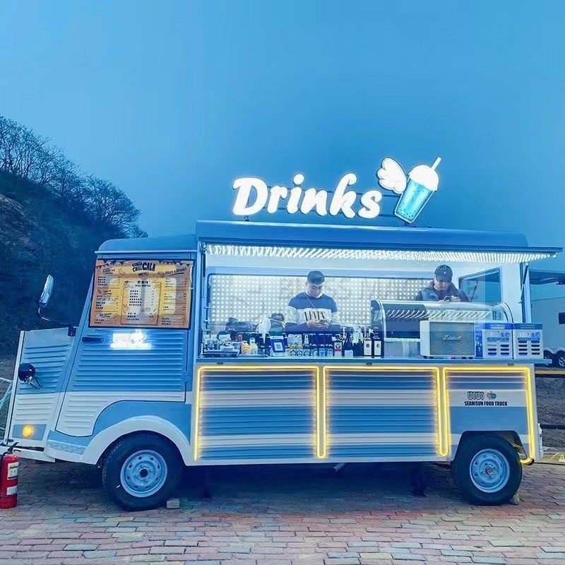 Electric Food Truck for Coffee Milk Tea Ice Cream and Snacks 600KG-1400KG Load Capacity