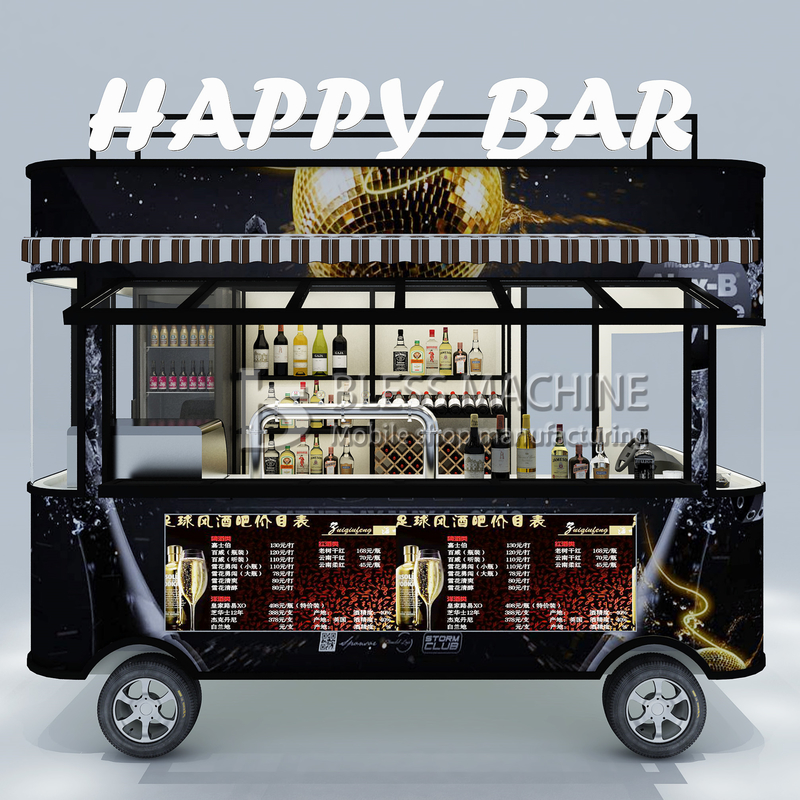 110v/220v Electric Mobile Wine Cocktail Drink Bar Van Truck Trailer Cart for Farms 2022