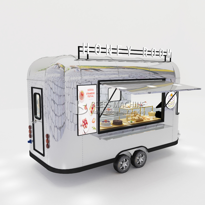 Stainless Steel Mobile Cake-Shop Trailer for On-the-Go Chocolate and Cookie Sales