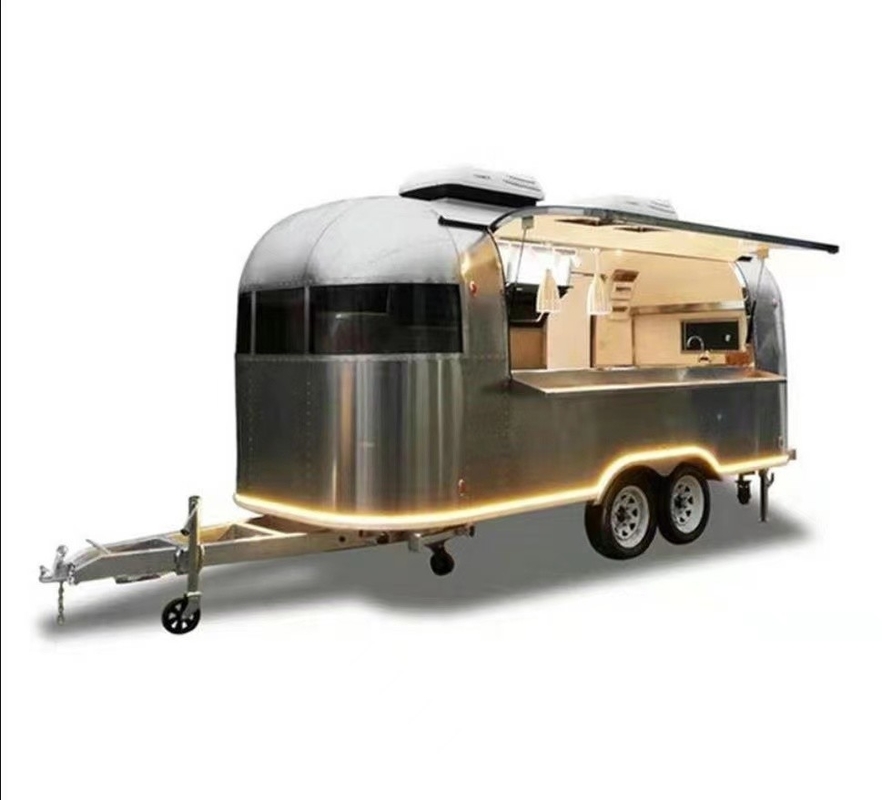 Stainless Steel Fast Food Snack Beverage Beer Drink Ice Cream Coffee Milk Tea Trailer Bar Cart